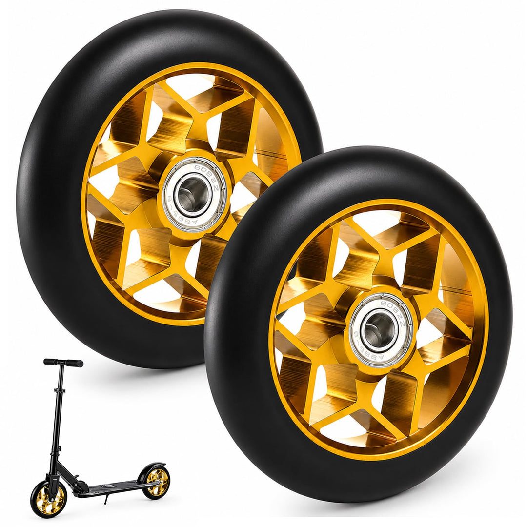 2 Stück Stunt Scooter Reifen 110mm - Ersatzräder für Stuntscooter &amp; Kickroller, Thickened PVC Roller