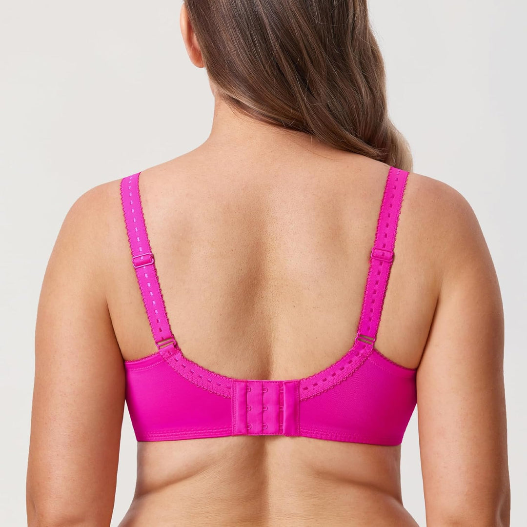 DELIMIRA Damen Minimizer BH ohne Einlagen mit Spitze mit Bügel Grosse Grössen 75C Glitzer-rosa, 75C