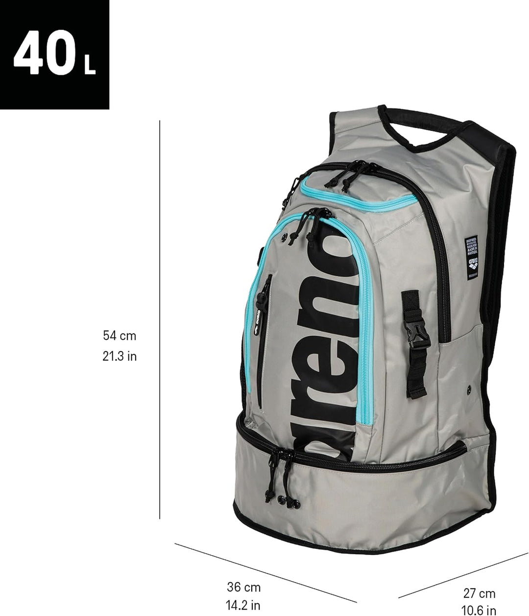 ARENA Unisex Fastpack 3.0 Rucksack (1er Pack) 40 L Navy-neon_yellow, 40 L Navy-neon_yellow