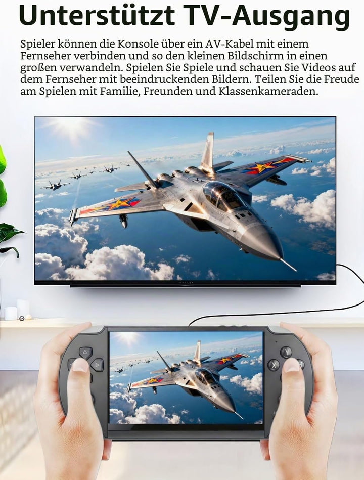 Tragbare Spielkonsole, 5,1 Zoll, mehrere Simulatoren, Retro, Video/Musik/E-Book/Fernseher für Indoor