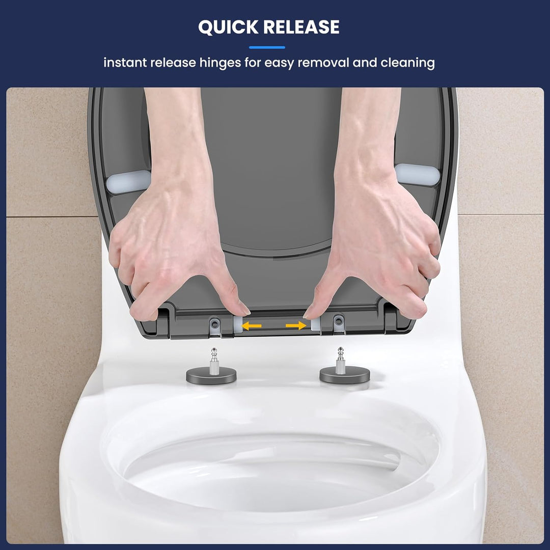 YEAUPE PRO Toilettendeckel mit Absenkautomatik,WC Sitz mit Quick-Release-Funktion und Softclose Abse