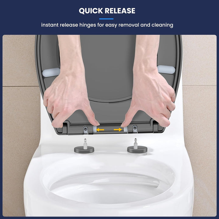 YEAUPE PRO Toilettendeckel mit Absenkautomatik,WC Sitz mit Quick-Release-Funktion und Softclose Abse
