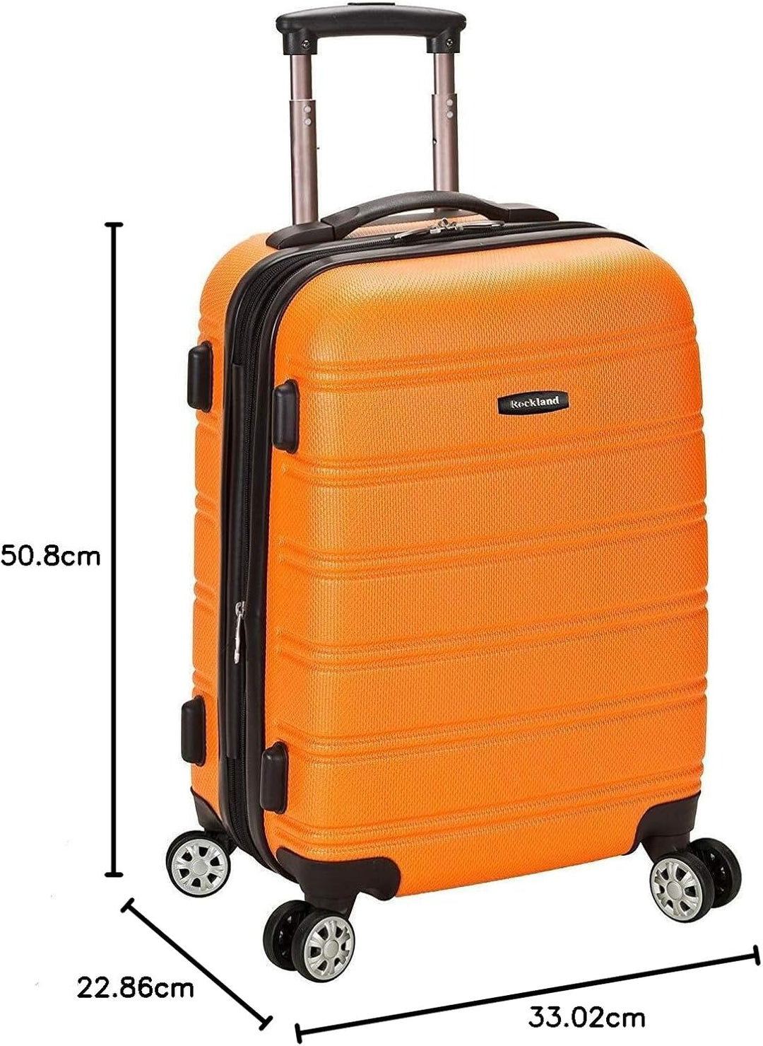 Rockland Melbourne 51 cm Erweiterbares Handgepäck aus ABS Koffer-Set, 38 Liter, Orange, Orange