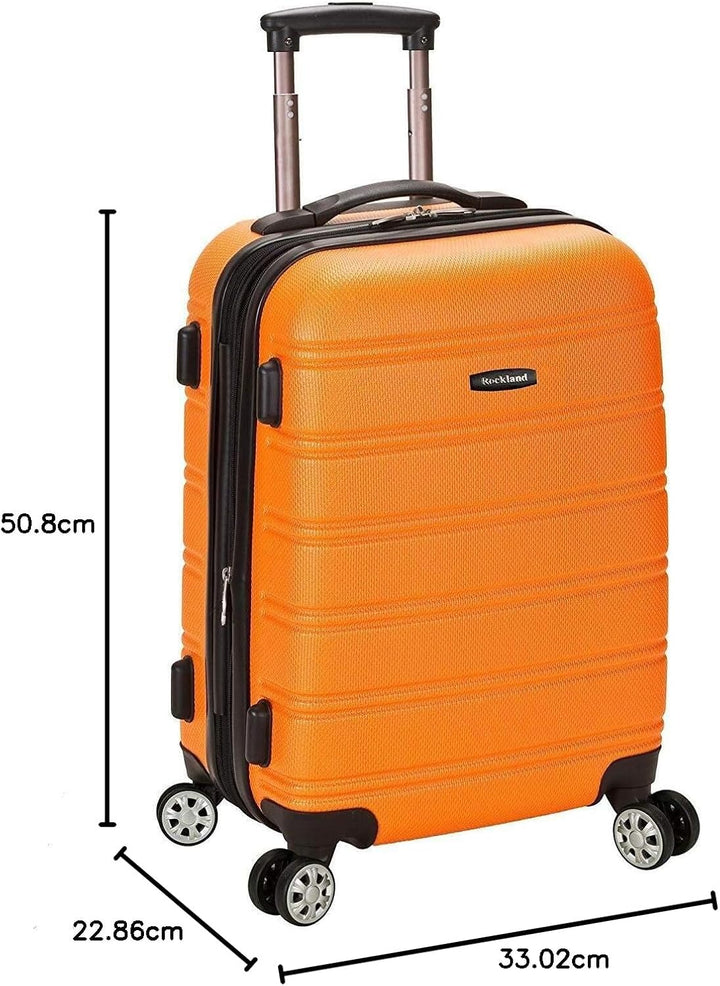 Rockland Melbourne 51 cm Erweiterbares Handgepäck aus ABS Koffer-Set, 38 Liter, Orange, Orange