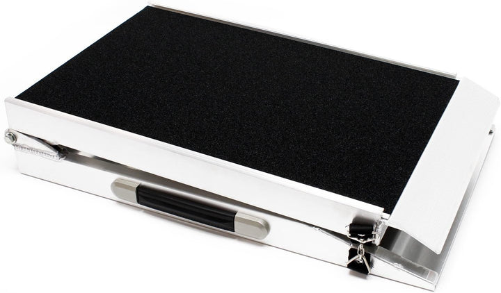 Wiltec Hunderampe faltbar, 183 x 49 cm, geklappt 92 x 49 cm, aus Aluminium, rutschsicher, Traglast b