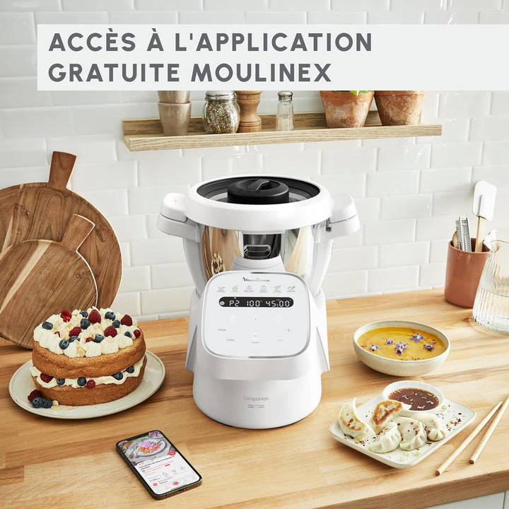 Moulinex, Companion Küchenmaschine, 14 Funktionen, Kapazität XL für 10 Personen, Grau