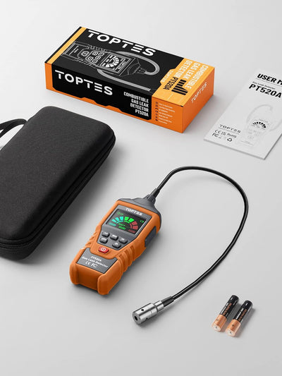 Gasmelder, TopTes PT520A Erdgasdetektor für Zuhause und Wohnmobil mit 43,5 cm Sonde zur Ortung von G