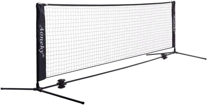 Aoneky Tennis Kit 2M/3M /6M x83cm, Metallrahmenständer und Stark PE-Tennisnetz | Tragbares Picklebal