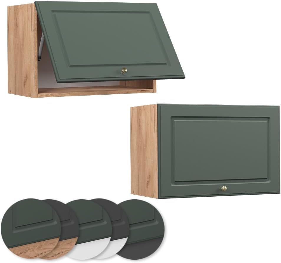 Vicco Hängeschrank Fame-Line, Grün-Gold Landhaus/Goldkraft Eiche, 60 cm Flach Grün-gold Landhaus Hän