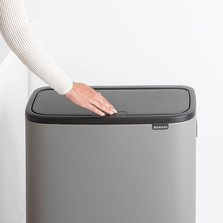 Brabantia Bo Touch Abfalleimer Hi Recycling 2x 30L, Mineralgrau