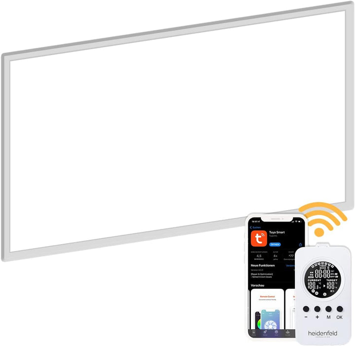 Heidenfeld Infrarotheizung HF-HP110 | 𝟭𝟬 𝐉𝐀𝐇𝐑𝐄 𝐆𝐀𝐑𝐀𝐍𝐓𝐈𝐄 - App Steuerung - 1000 Watt - 13-25 m² - Inf