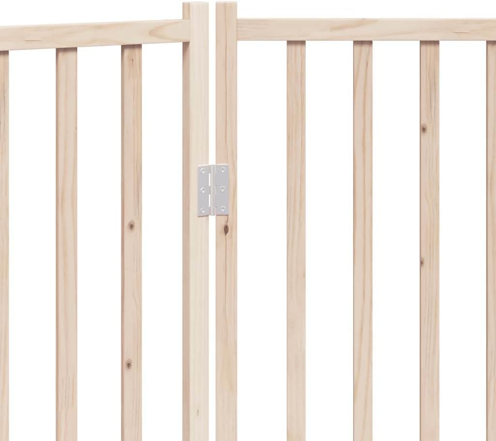 vidaXL 3-TLG. Hundetor Faltbar 150 cm Massivholz Tanne 150 cm Length Braun, 150 cm Length Braun