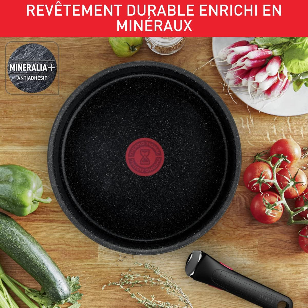 Tefal Ingenio L3998702 Kochgeschirr, Induktion, Antihaftbeschichtung, stapelbar, platzsparend, Tempe