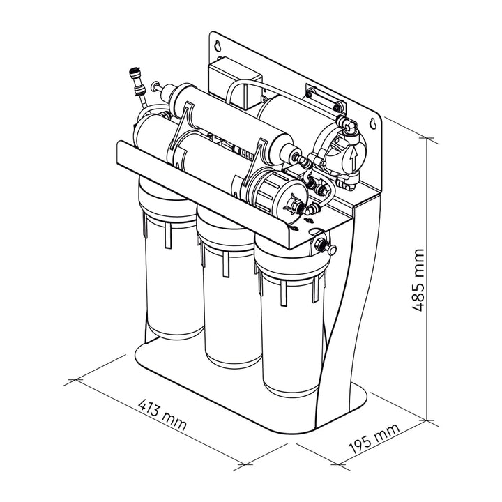 Umkehrosmoseanlage Pure Aquacalcium, Wasserfilter mit Mineralisierung (Zugabe von Calcium), Trinkwas