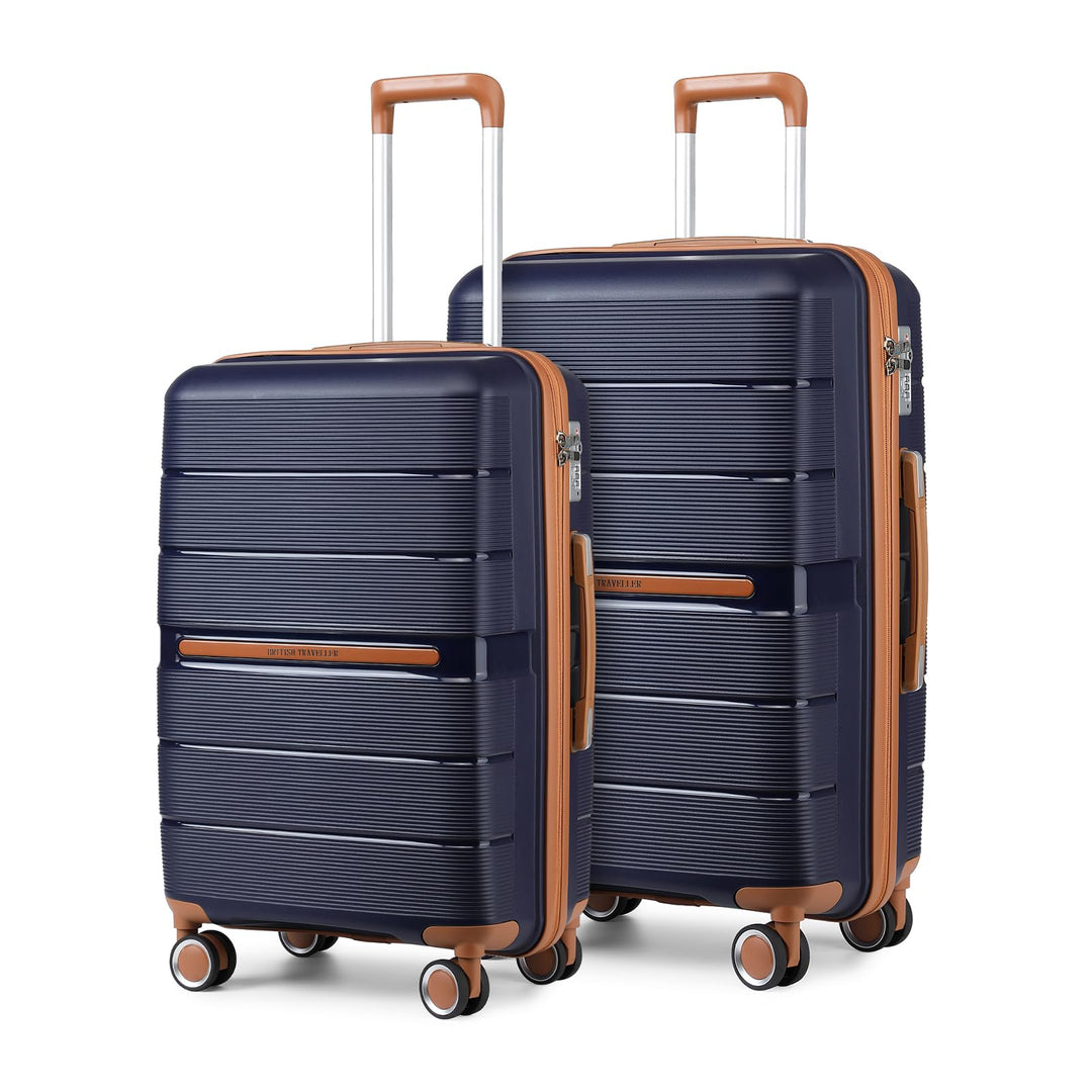 British Traveller Koffer Trolleys Set Hartschalenkoffer Reisekofferset 100% PP Handgepäck Rollkoffer