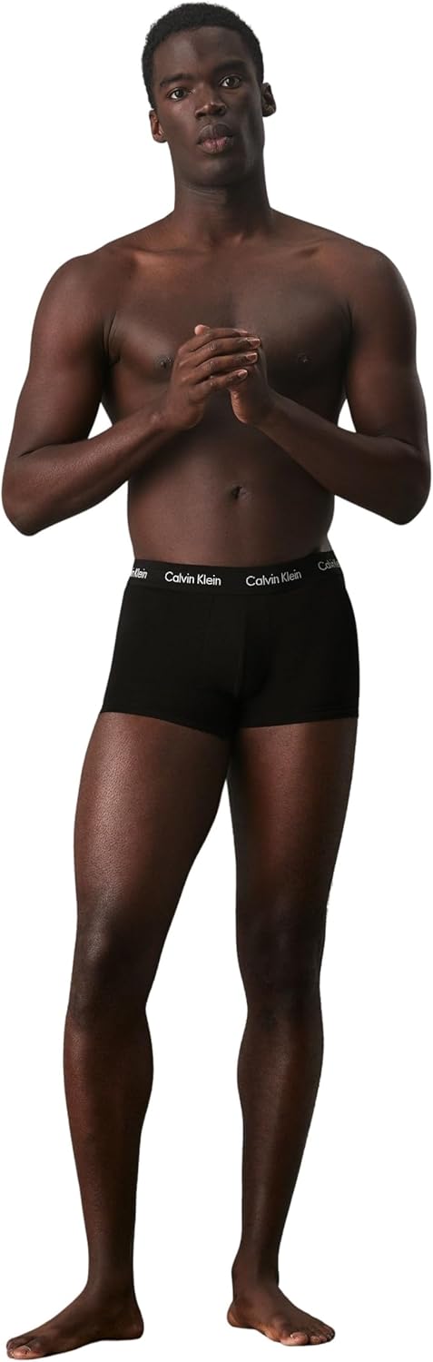 Calvin Klein Herren Low Rise Trunk XS Black/White Logo, XS Black/White Logo