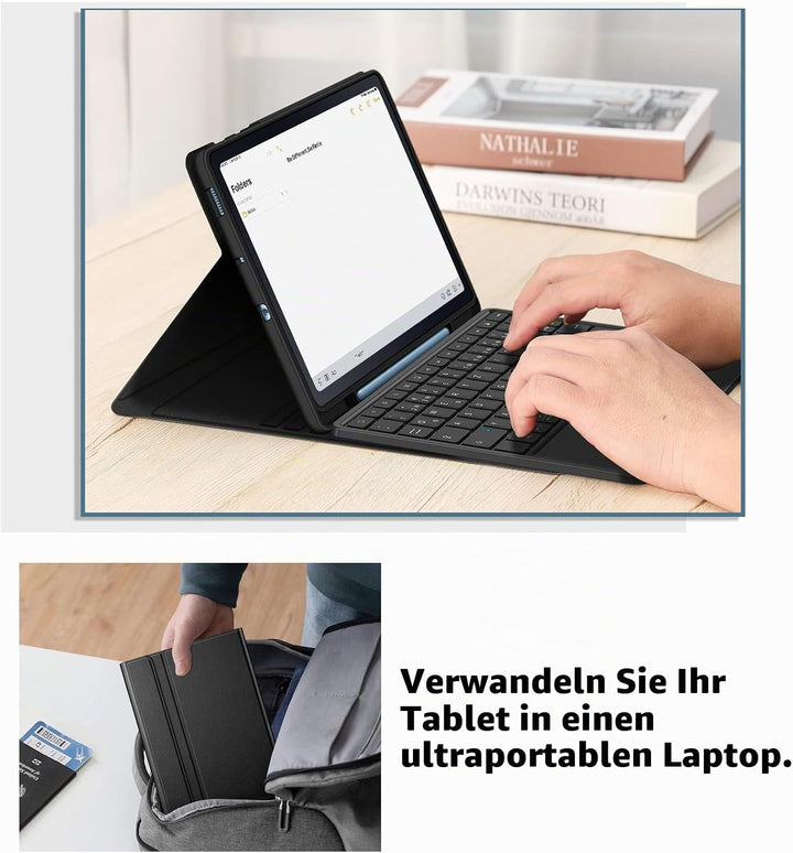 Fintie Tastatur Hülle für Samsung Galaxy Tab S6 Lite 10,4 Zoll 2024/2022/2020 Tablet mit Magnetisch
