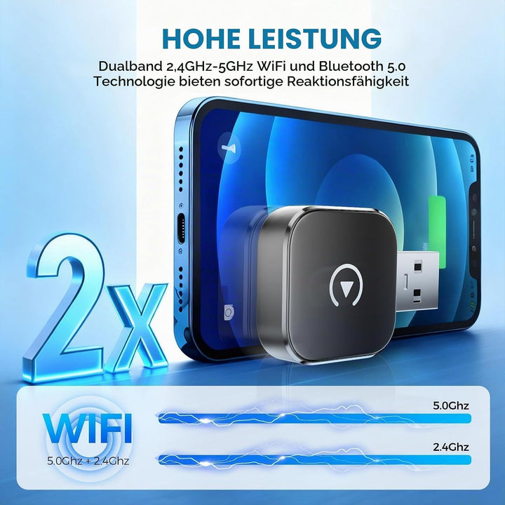 2026 Upgrade CarPlay Wireless Adapter&amp;Android Auto Wireless Adapter,Automatische Wiederverbindung,Pl