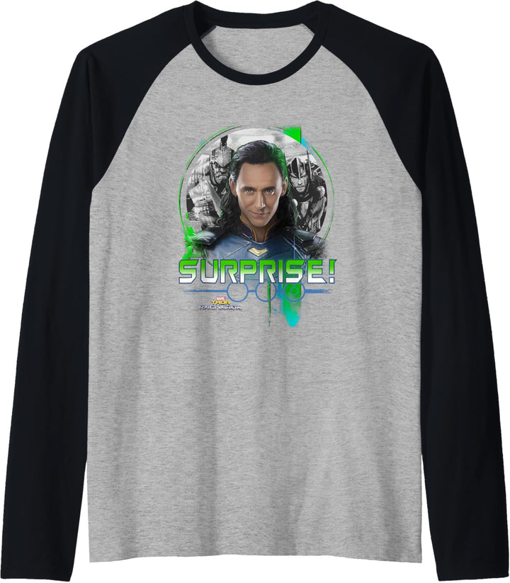 Marvel Thor Ragnarok Loki Surprise Green Pop Raglan