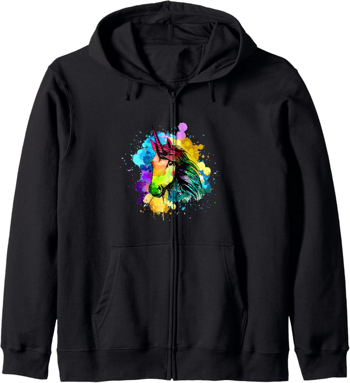 Einhorn - Wasserfarben Unicorn Kapuzenjacke