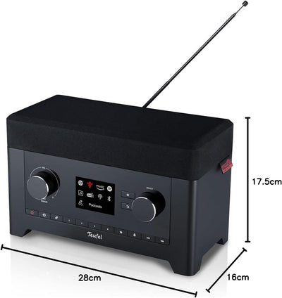 Teufel Radio 3SIXTY - Premium Digitalradio Bluetooth Lautsprecher, 360 Grad Sound, DAB+, Internetrad