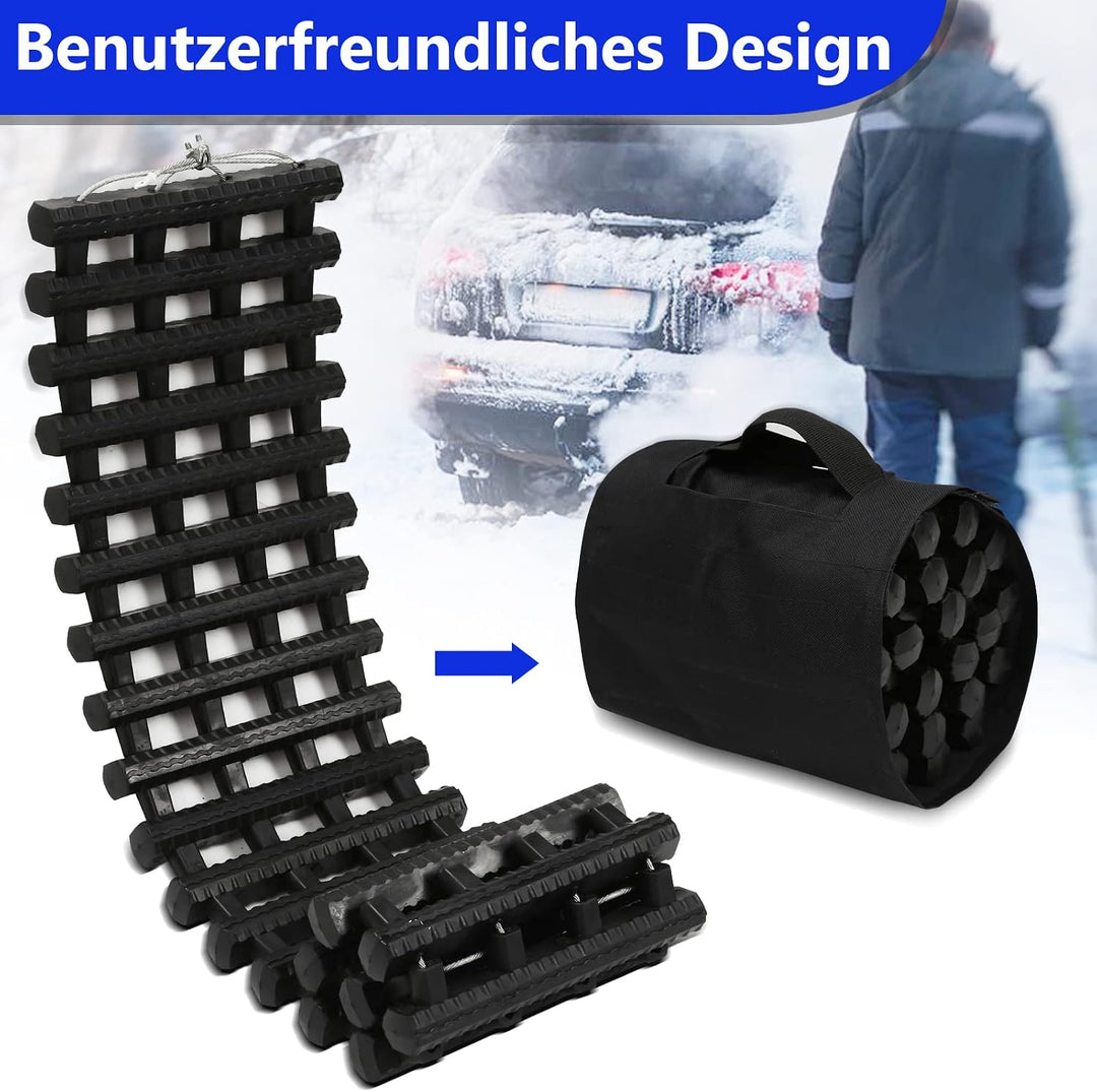 Ikodm 80 x 21 cm Auto Anfahrhilfe, 2er-Set Traktionshilfe, Schwerlast Gummi Anfahrtshilfe Set, Trakt