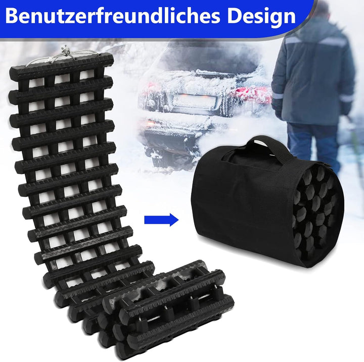 Ikodm 100 x 21 cm Auto Anfahrhilfe, 2er-Set Traktionshilfe, Schwerlast Gummi Anfahrtshilfe Set, Trak