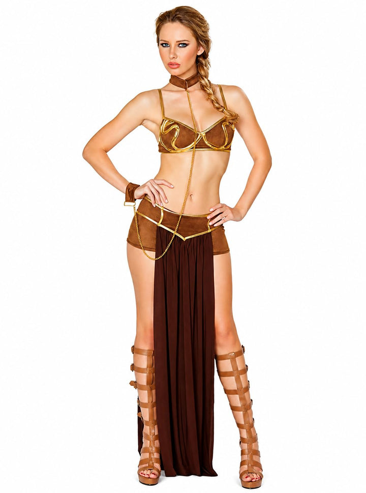 Tooperze Sexy Damen Kostüm Pinzessin Leia Kostüm Damen Cosplay Slave Ladies Princess Leia Fancy Dres