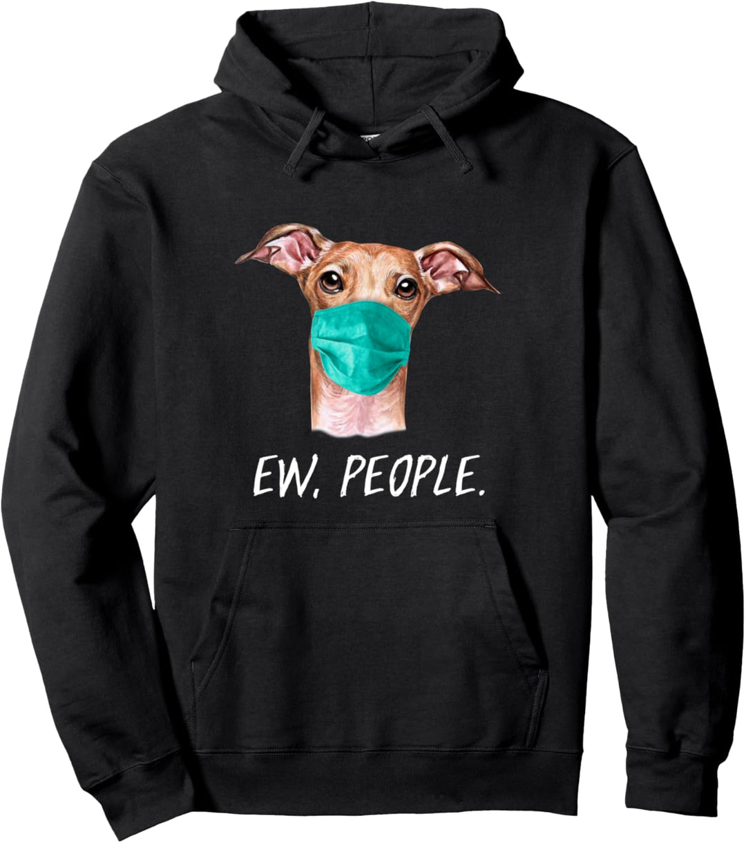 WINDHUND mit Gesichtsmaske Mundschutz Hund EW PEOPLE Pullover Hoodie
