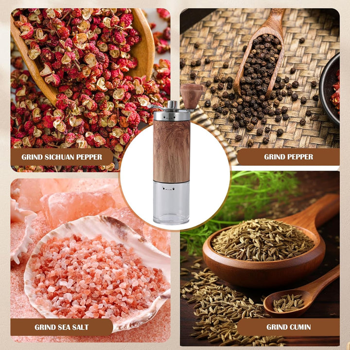 Manuelle Kaffeemühle, Tragbare Handkaffeemühle mit Abnehmbarem Griff, Kaffeemühle Manuell mit Kerami