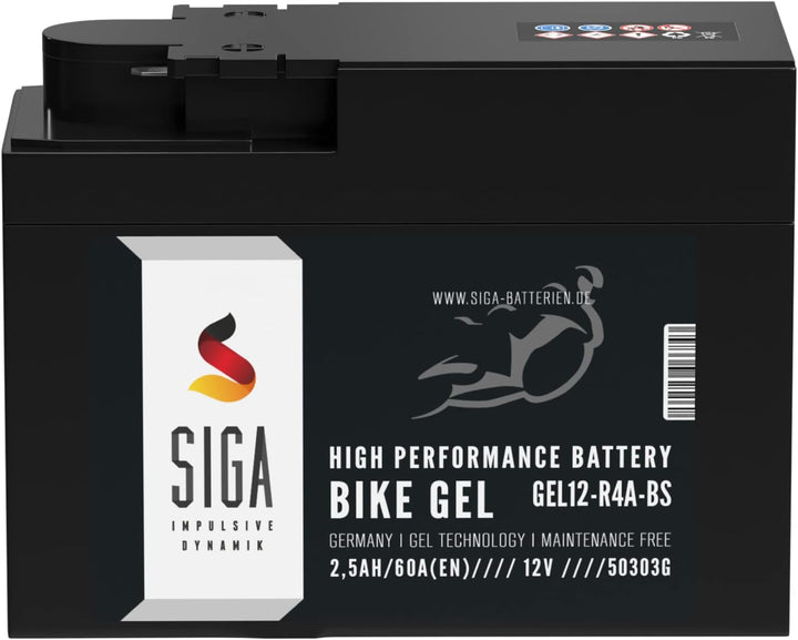 SIGA YTR4A-BS GEL Roller Batterie 12V 2,5Ah 60A/EN GEL12-R4A-BS GEL Batterie 12V Motorradbatterie en