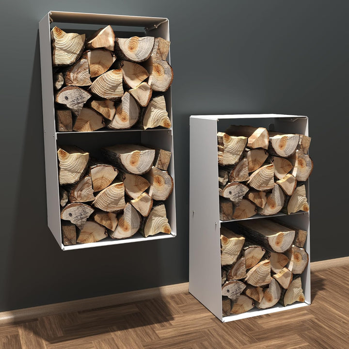 tuning-art KR010 Kaminholzregal Brennholzregal Kaminholzständer Innen Aussen Wandmontage Pulverbesch