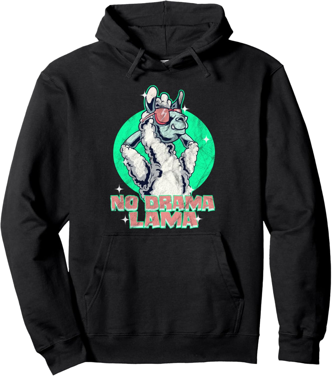 Lustiges No Drama Lama Alpaka Retro Vintage Geschenk Pullover Hoodie