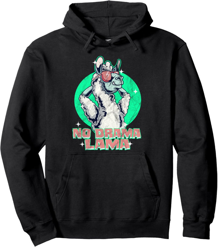 Lustiges No Drama Lama Alpaka Retro Vintage Geschenk Pullover Hoodie