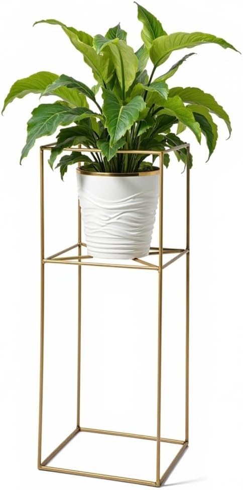 Pflanzenständer Filo - 24x24x60cm - Farbe Gold - für Zimmerblumen - Metallregal - Dekorativer Tisch