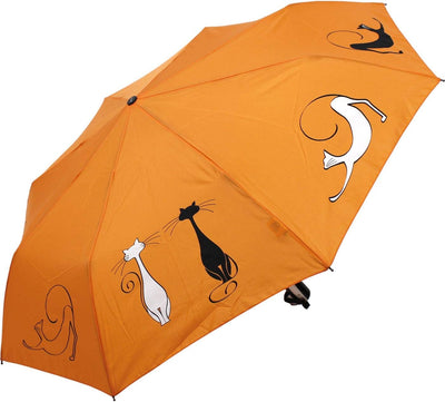 Doppler Mini Taschenschirm Auf-Zu-Automatik Cats Friends - Orange, Orange
