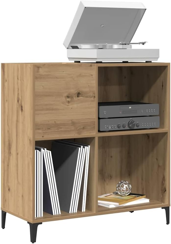vidaXL Plattenschrank Artisan-Eiche 84,5 x 38 x 89 cm Holzwerkstoff Vinylschrank LP-Schrank Schallpl