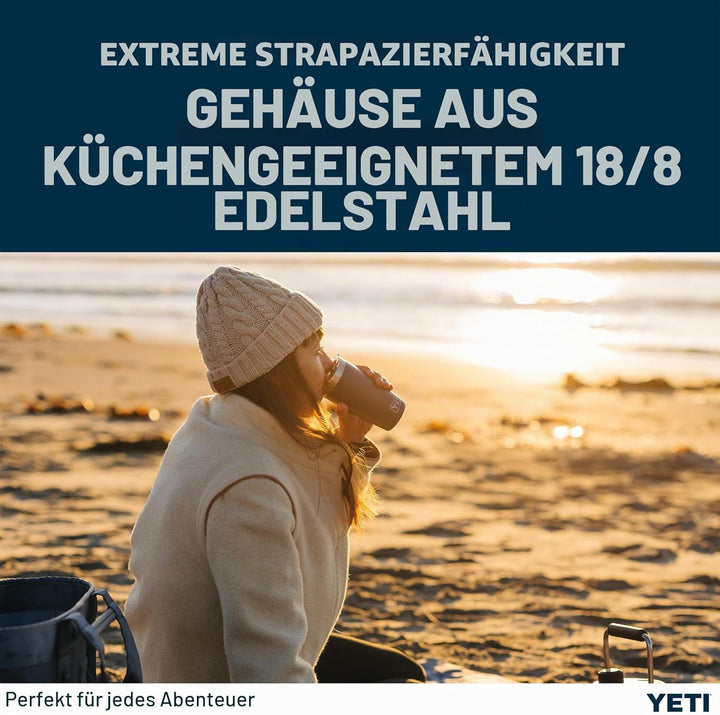 YETI Rambler Thermobecher 10 oz (295 ml) Black Forest Green – Kaffeebecher To Go, Thermotasse mit ab