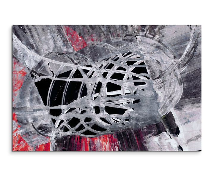 Paul Sinus Art 80x60cm Fotoleinwand Leinwanddruck Kunstdruck Wandbild grau schwarz rot Schliere