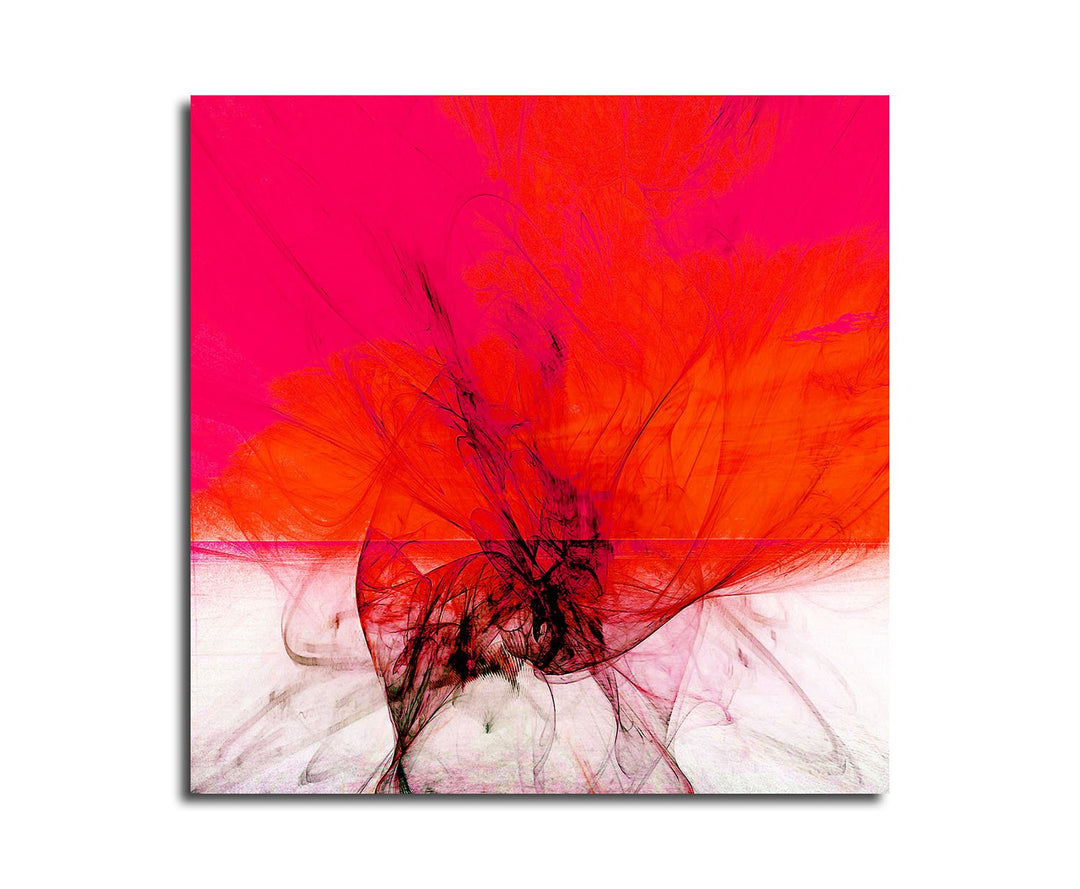 Paul Sinus Art Seitenwechsel - Abstrakt311_60x60cm Bild auf Leinwand weiss rot pink Abstraktes Motiv