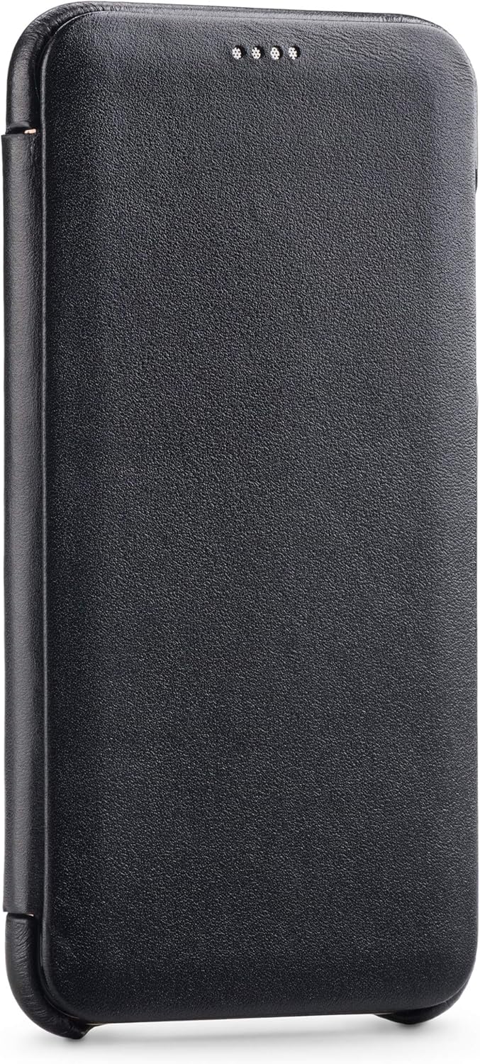 moVear Smartphone Etui Flipside-Case S kompatibel mit iPhone XS MAX, Schwarz, EIN Mikrofasertuch