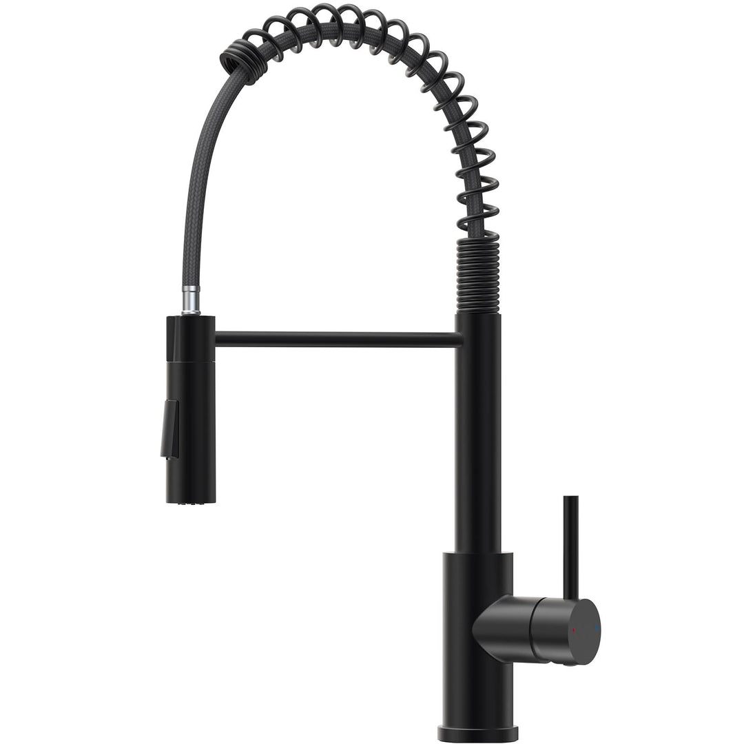 CECIPA Wasserhahn Küche Schwarz, Hochdruck Küchenarmatur Mit Herunterziehbare Brause, Mischbatterie