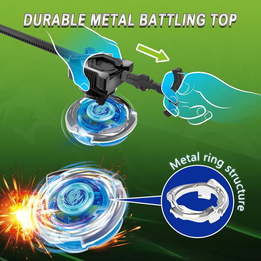 INFINITY NADO S7 Kreisel mit 2 kreiselwerfer, Metallkreisel Typ Verteidigung/Ausdauer Rechts, Spielz