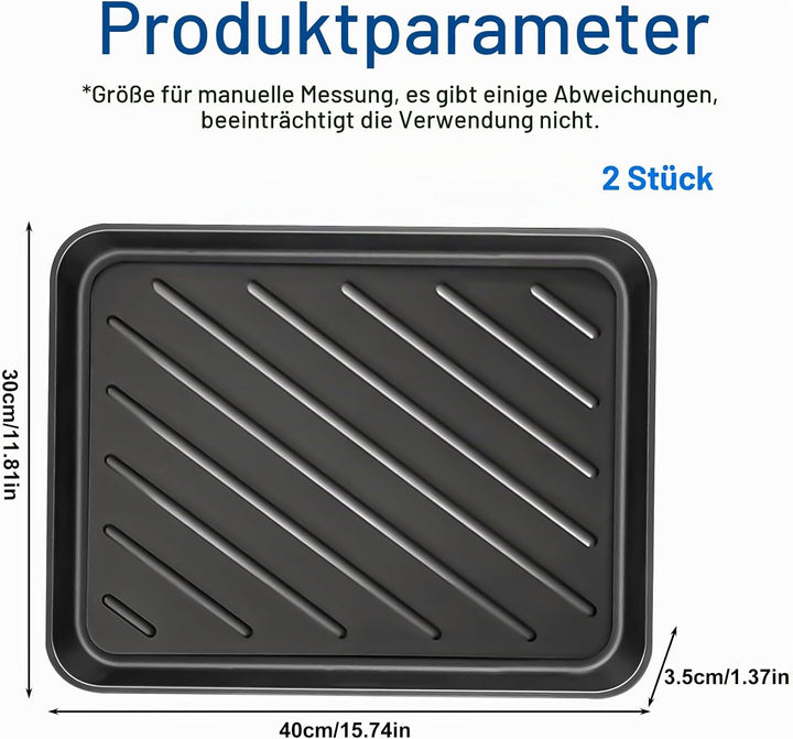 HOMURY Schwarz Schuhabtropfschale 2er Set: Schuh Abtropfschalen, Schuhwannen aus Kunststoff, Schuhab