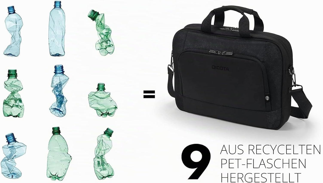 Dicota Eco Top Traveller Base 15-15.6 – leichte Notebooktasche mit Schutzpolsterung und Stauraum, sc