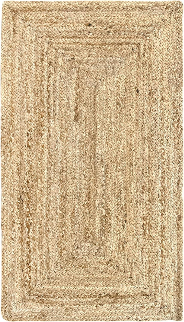 HAMID Jute Teppich, Alhambra Teppich Handgewebt 100% Naturfaser de Jute, Wohnzimmer, Schlafzimmer, F