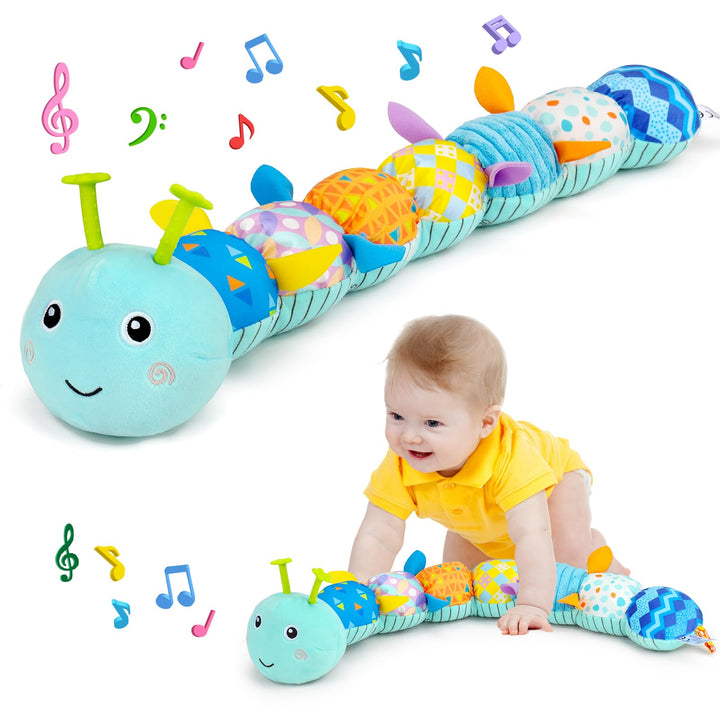 Baby Spielzeug 0 3 6 Monate Raupe Musikspielzeug, Montessori Sensorik SpielzeugBaby Geschenk Jungen