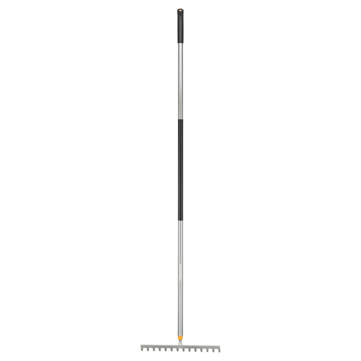 Fiskars Rechen mit 14 Zinken, Ergonomic, Länge: 154 cm, Breite: 30 cm, Gehärtete Borstahlzinken/Alum