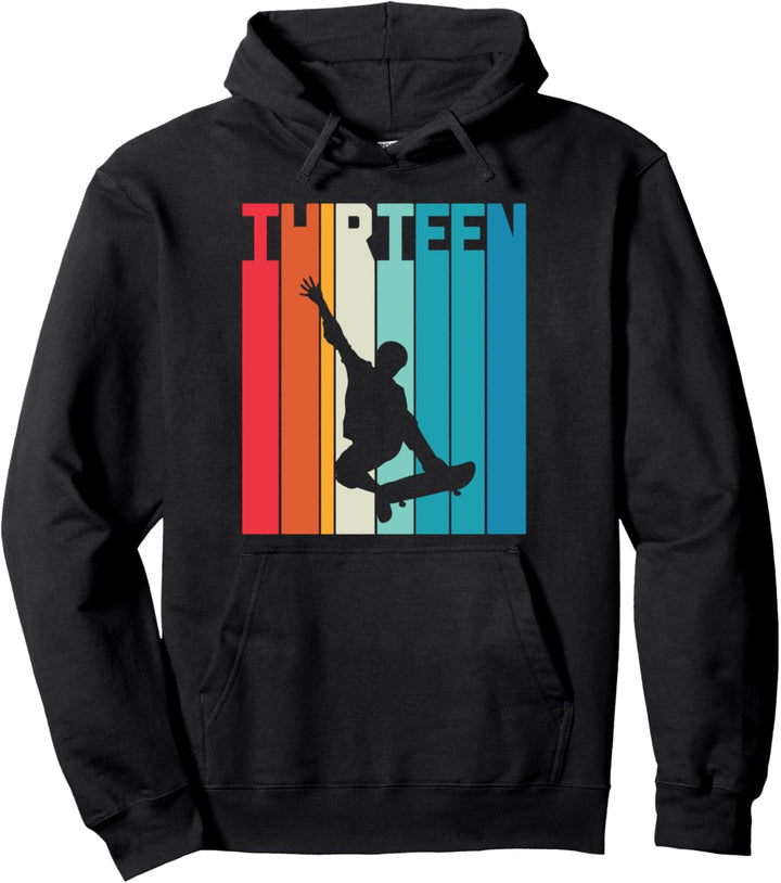 13. Geburtstag Geschenk Jungs Kinder Skater Skateboard Fan Pullover Hoodie