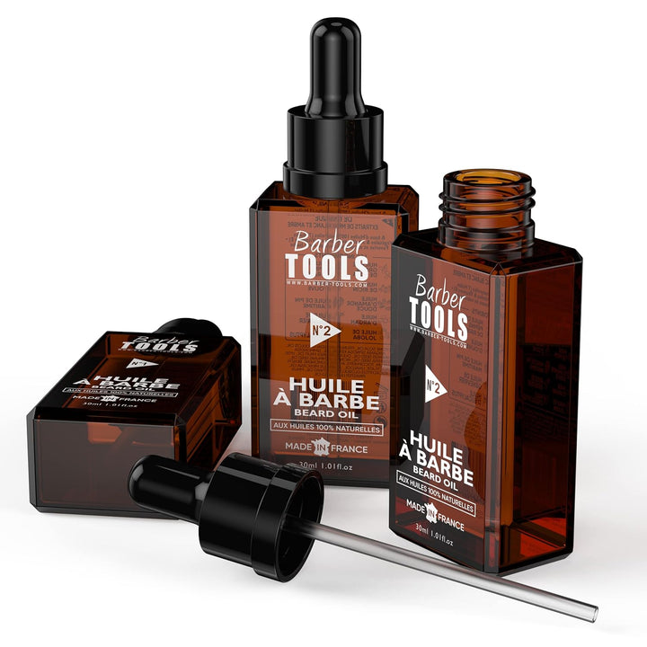 3er Set Bartöle | N°1/2/3 | 3X30ml - MADE IN FRANCE - Fördert das Bartwachstum - Mit RICIN Öl, 7 Pfl